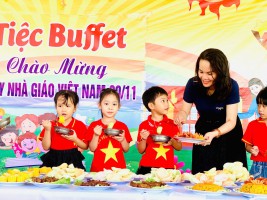 TRƯỜNG MẦM NON KỲ TRINH TỔ CHỨC TIỆC BUFFET CHO TRẺ CHÀO MỪNG NGÀY NHÀ GIÁO VIỆT NAM 20/11