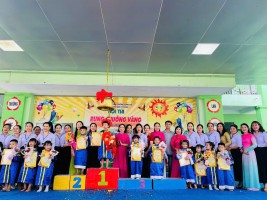 SÂN CHƠI  "RUNG CHUÔNG VÀNG" NƠI TỎA SÁNG TRÍ TUỆ CỦA CÁC BÉ KHỐI 5 TUỔI TRƯỜNG MẦM NON KỲ TRINH