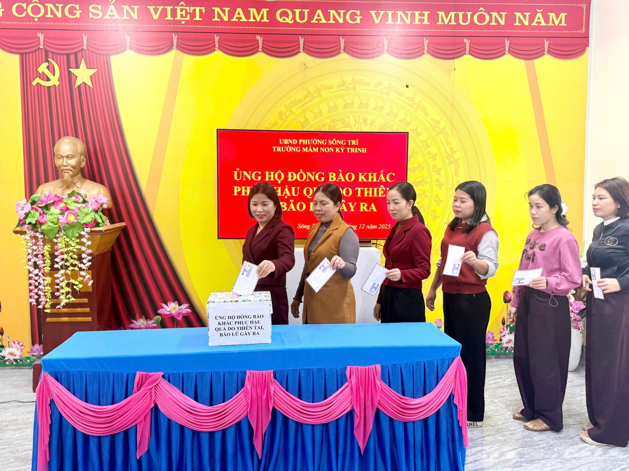 TRƯỜNG MẦM NON KỲ TRINH LAN TỎA TINH THẦN TƯƠNG THÂN TƯƠNG ÁI CHIA  SẺ, ỦNG HỘ ĐỒNG BÀO MIỀN TRUNG TÂY NGUYÊN